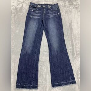 Judy Blue Jeans Womens 15 Blue Flare Leg Rhinestone Mid Rise Medium Wash Denim